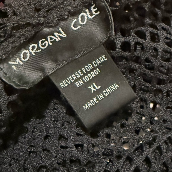 Morgan Cole Zip-Up Black Mesh Swim with Hoodie Cover-Up Size XL - Picture 3 of 3